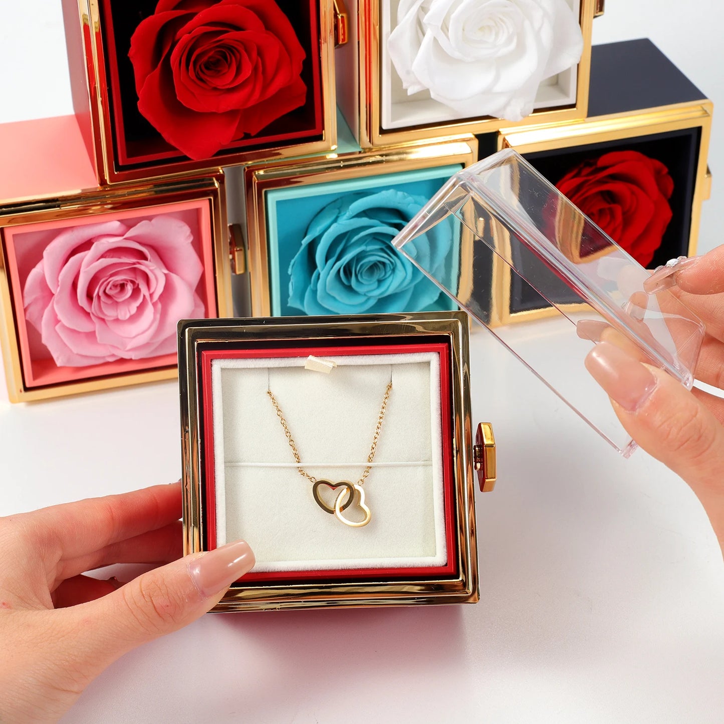 Rose Jewelry Box - Engraved Necklace